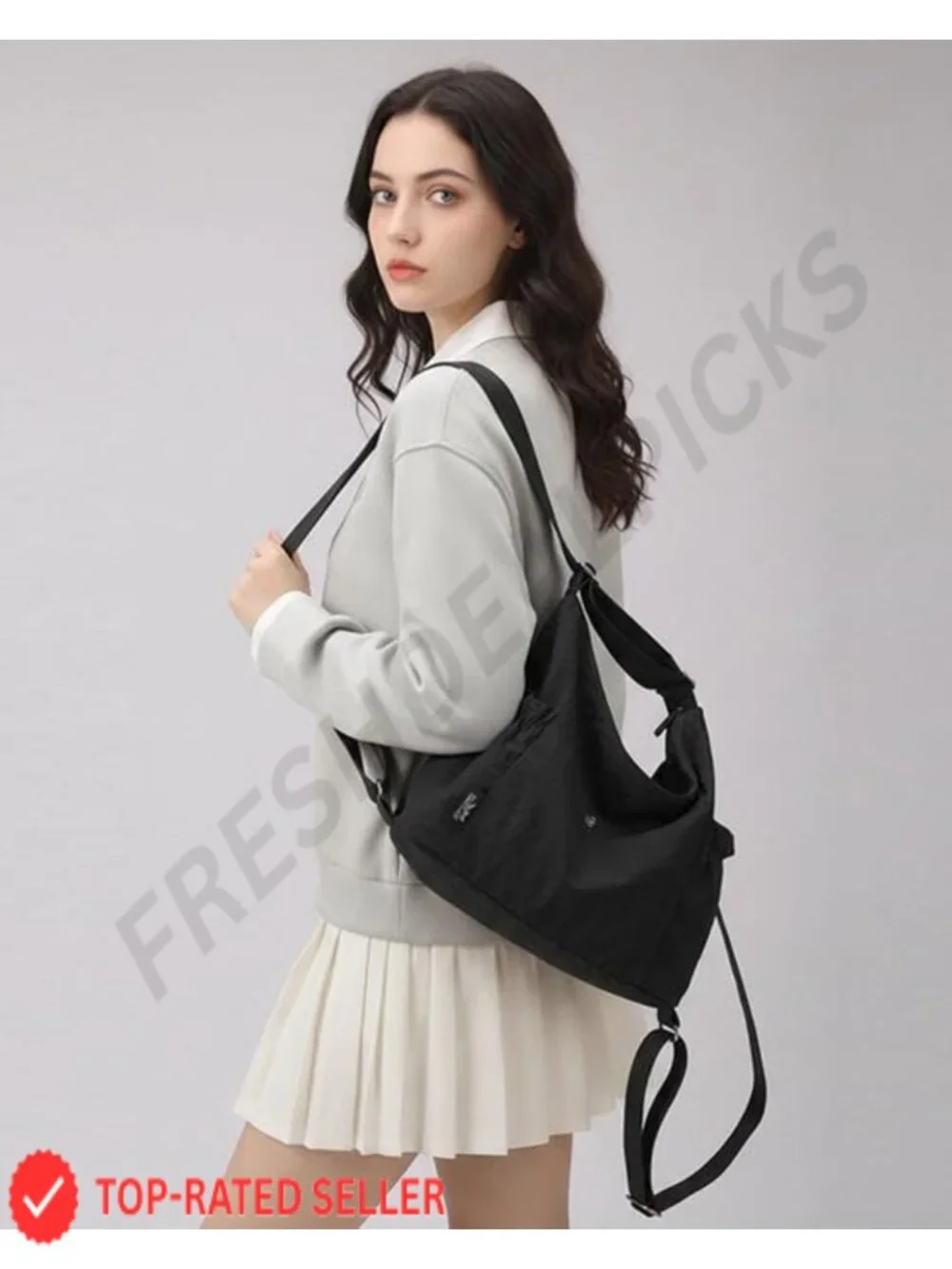Convertible Backpack Tote Purse for Women with Adjustable Straps Nylon